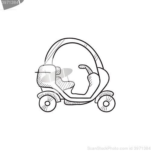 Image of Rickshaw sketch icon.