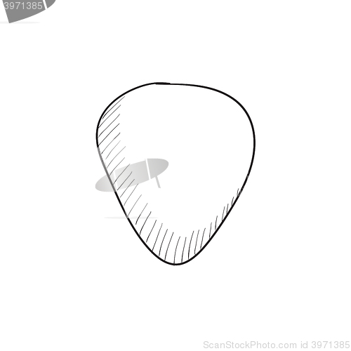 Image of Guitar pick sketch icon.