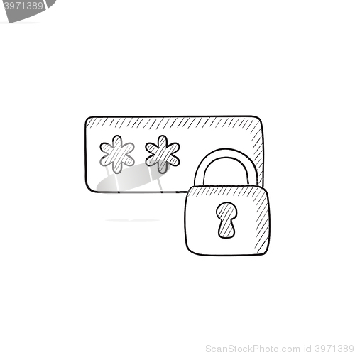 Image of Password protected sketch icon.