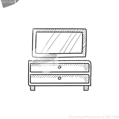 Image of Chest of drawers with mirror sketch icon.