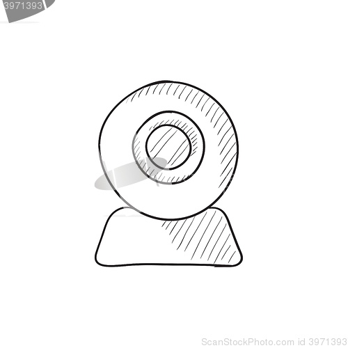 Image of Web camera sketch icon.