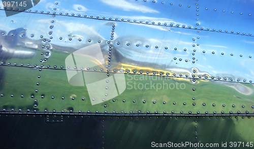 Image of airplane reflection