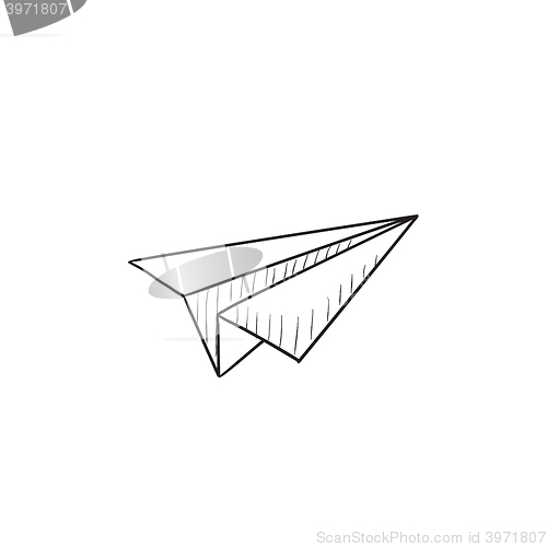 Image of Paper airplane sketch icon.