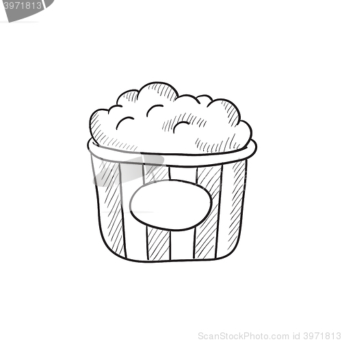 Image of Popcorn sketch icon.