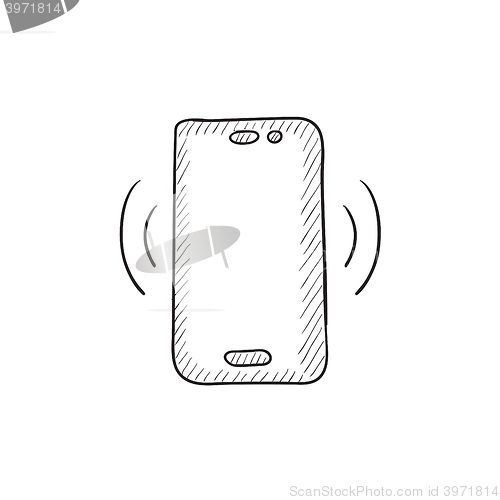 Image of Vibrating phone sketch icon.