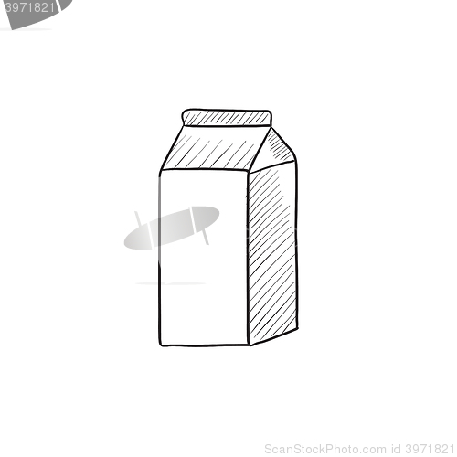 Image of Packaged dairy product sketch icon.