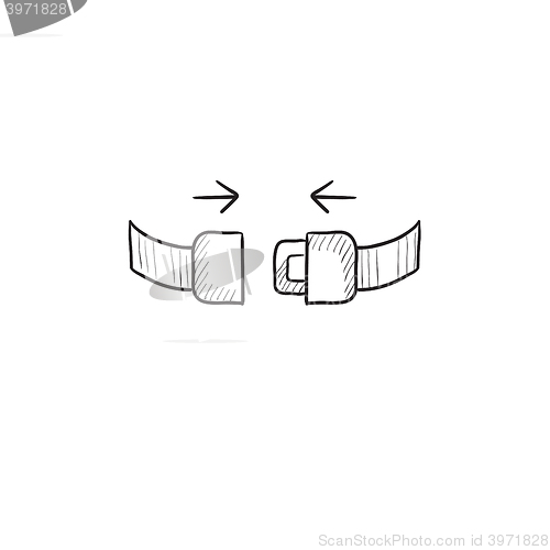 Image of Seat belt sketch icon.