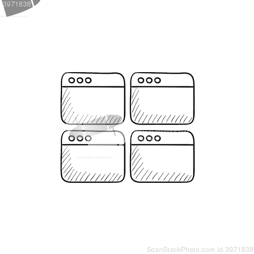 Image of Opened browser windows sketch icon.