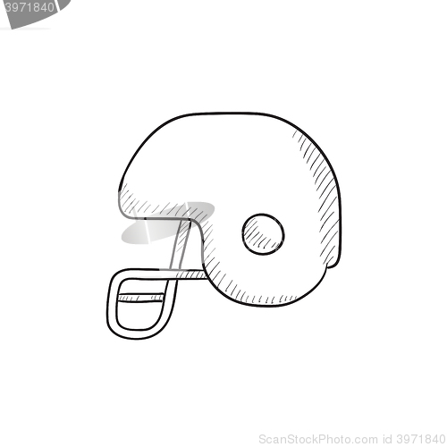 Image of Hockey helmet sketch icon.