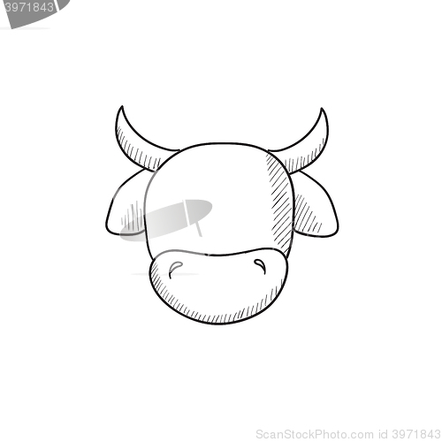 Image of Cow head sketch icon.