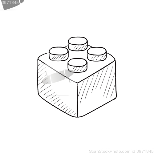 Image of Building block sketch icon.