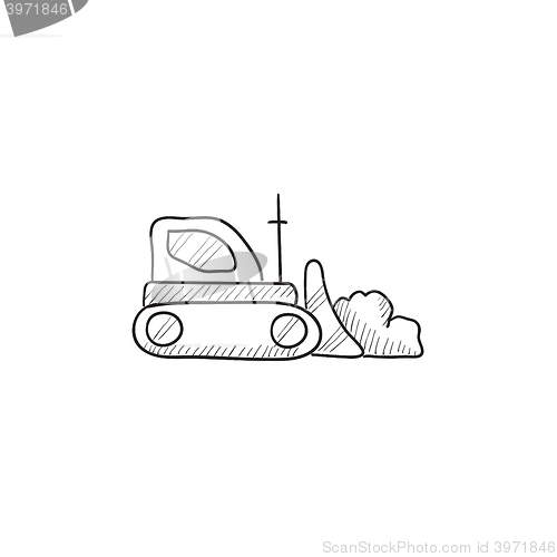 Image of Bulldozer sketch icon.