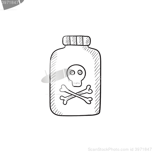 Image of Bottle of poison sketch icon.