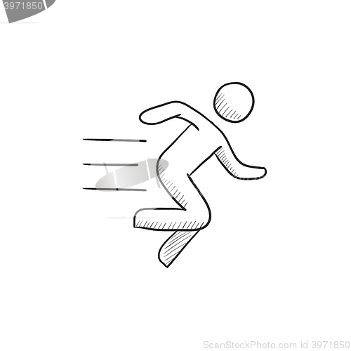 Image of Running man sketch icon.