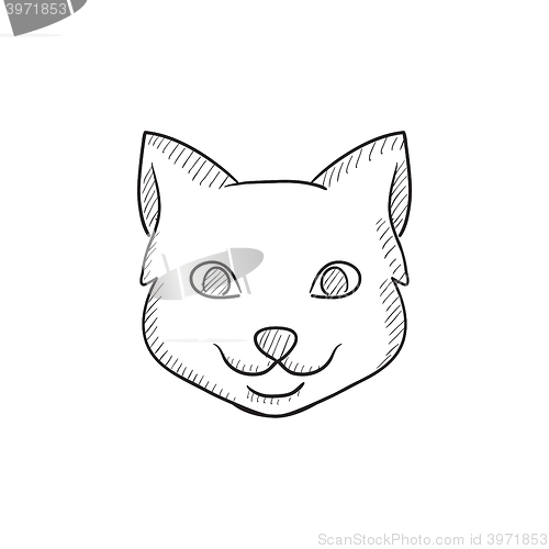 Image of Cat head sketch icon.