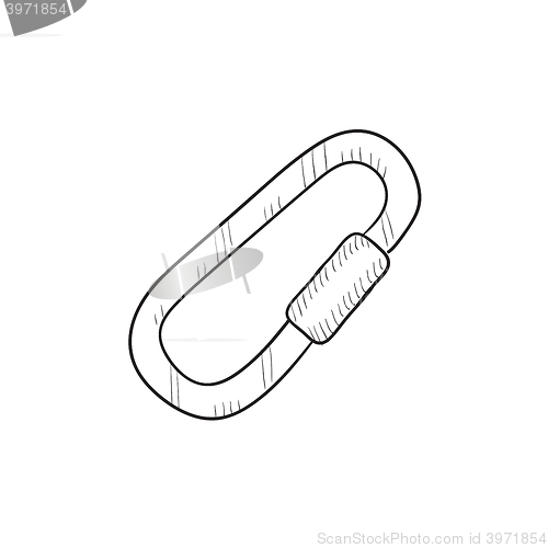 Image of Climbing carabiner sketch icon.