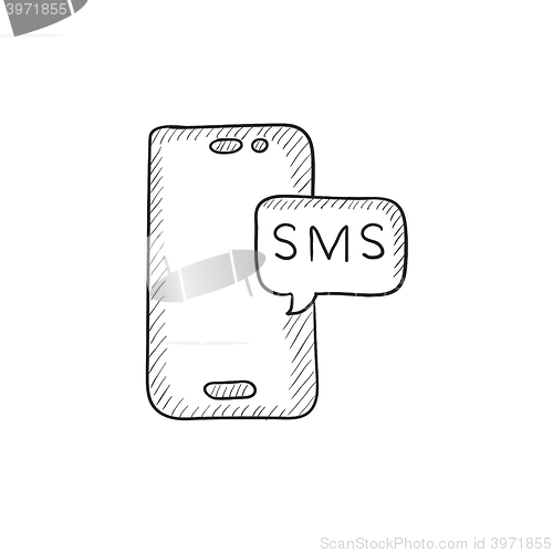 Image of Smartphone with message sketch icon.