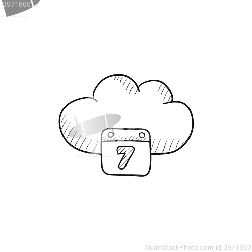 Image of Cloud computing sketch icon.