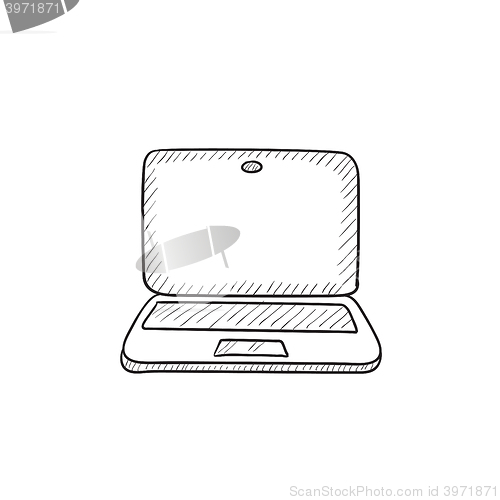 Image of Laptop sketch icon.