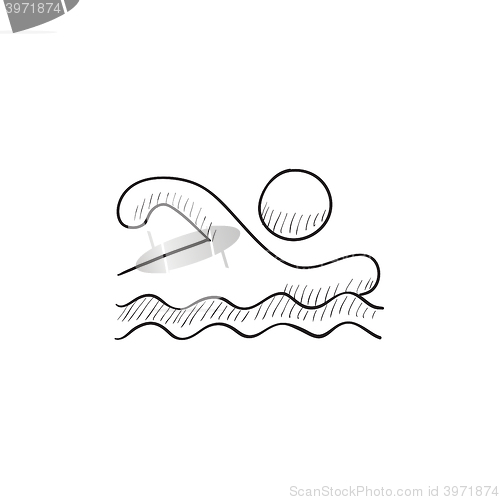 Image of Swimmer sketch icon.