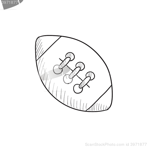 Image of Rugby football ball sketch icon.