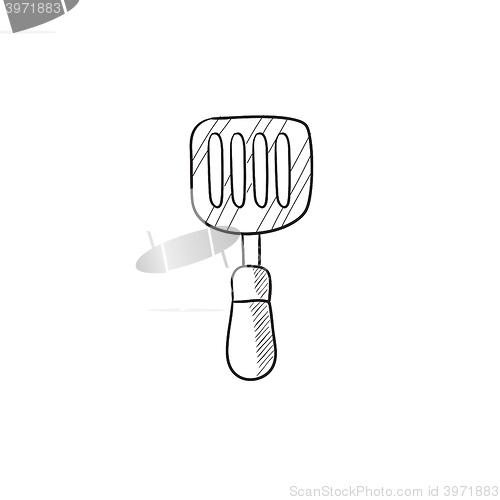 Image of Kitchen spatula sketch icon.