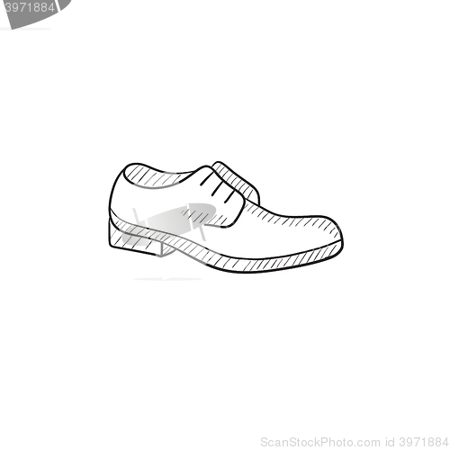 Image of Shoe with shoelaces sketch icon.