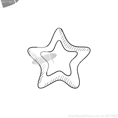 Image of Rating star sketch icon.