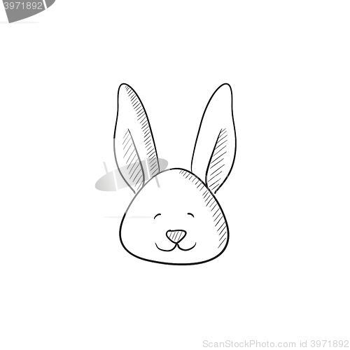 Image of Easter bunny sketch icon.