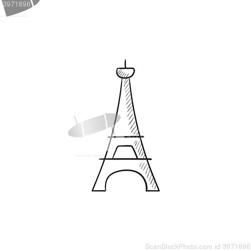 Image of Eiffel Tower sketch icon.