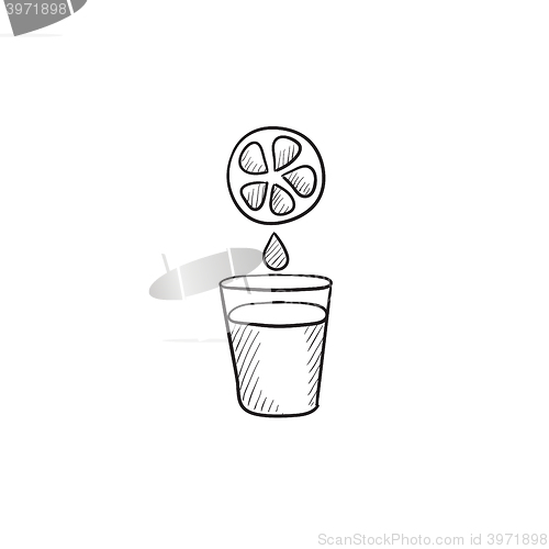 Image of Glass of juice sketch icon.