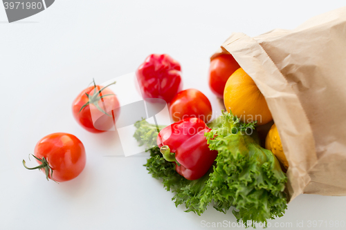 Image of basket of fresh ripe vegetables at kitchen