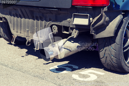 Image of close up of truck exhaust pipe