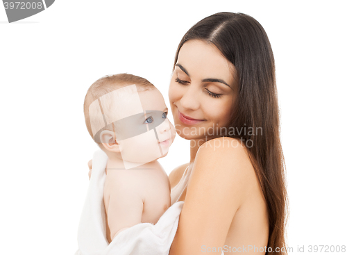 Image of happy mother with baby