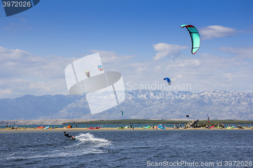 Image of Kiteboarding Kitesurfing Extreme Sport