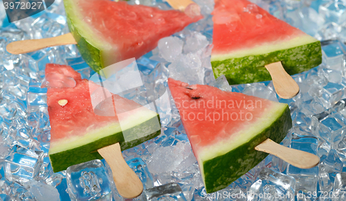 Image of Watermelon slices on ice
