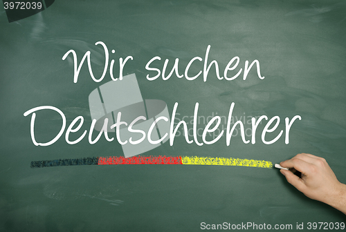 Image of German teacher text chalkboard