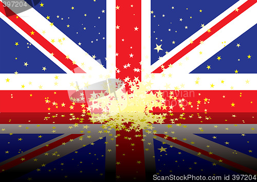 Image of british flag reflect