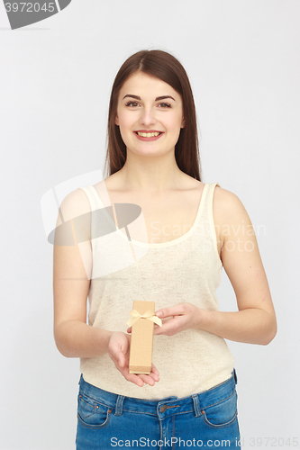 Image of Young woman with gift