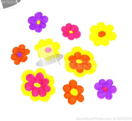 Image of Abstract color flowers