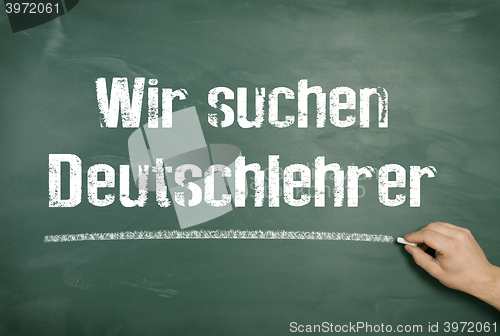 Image of Blackboard Hand German teacher