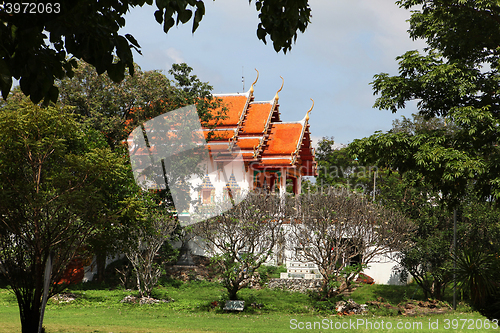 Image of Buddhist temple in forest