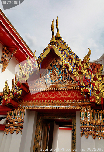 Image of part of Buddhist temple gable