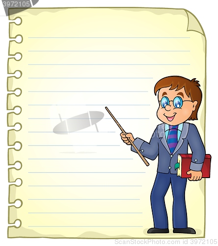 Image of Notebook page with man teacher