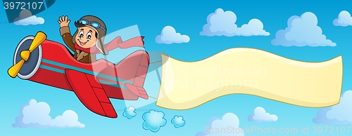 Image of Retro airplane with banner theme 2