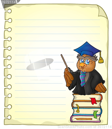 Image of Notebook page with owl teacher 1
