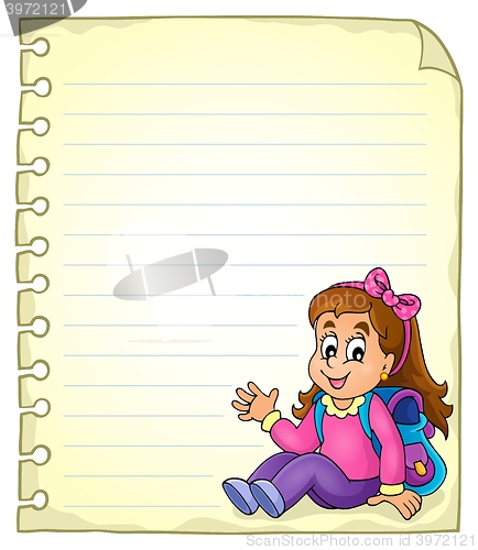 Image of Notebook page with schoolgirl