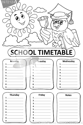Image of Black and white school timetable theme 8