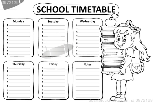 Image of Black and white school timetable theme 3