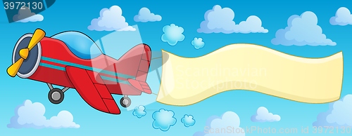 Image of Retro airplane with banner theme 3